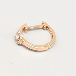 Pamono Single Earring with White Stones in 14k Gold