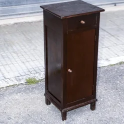Pamono Single High and Narrow Fir Wooden Bedside Table, 1900s> Nightstands