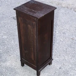 Pamono Single High and Narrow Fir Wooden Bedside Table, 1900s><noscript><img width=