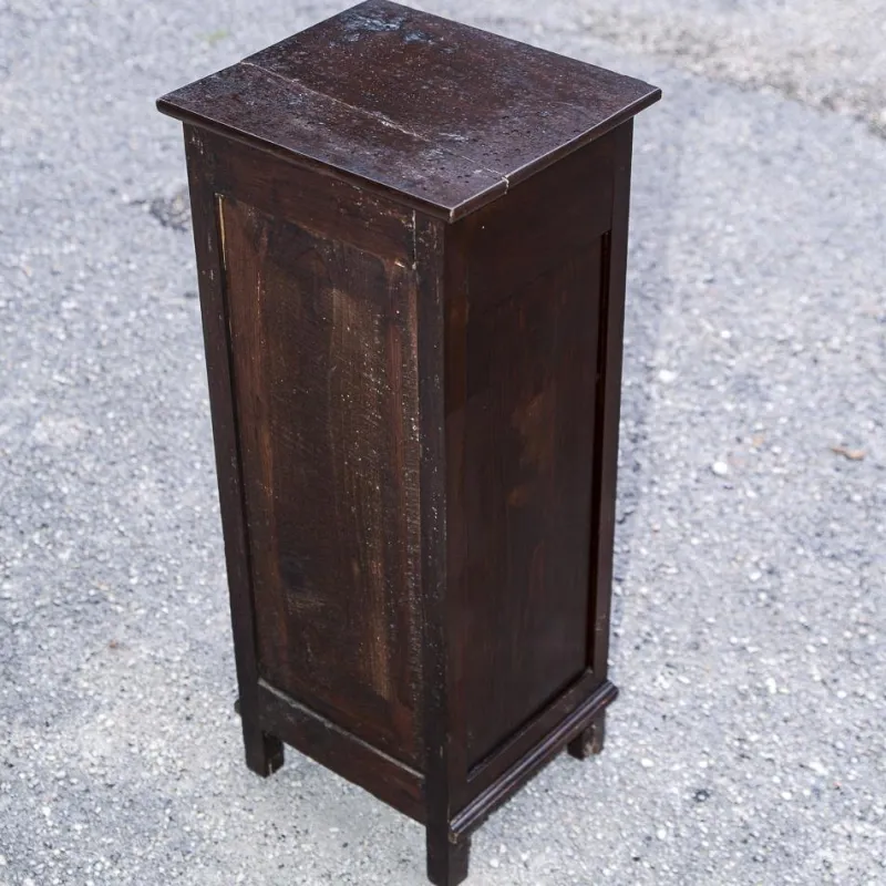Pamono Single High and Narrow Fir Wooden Bedside Table, 1900s> Nightstands