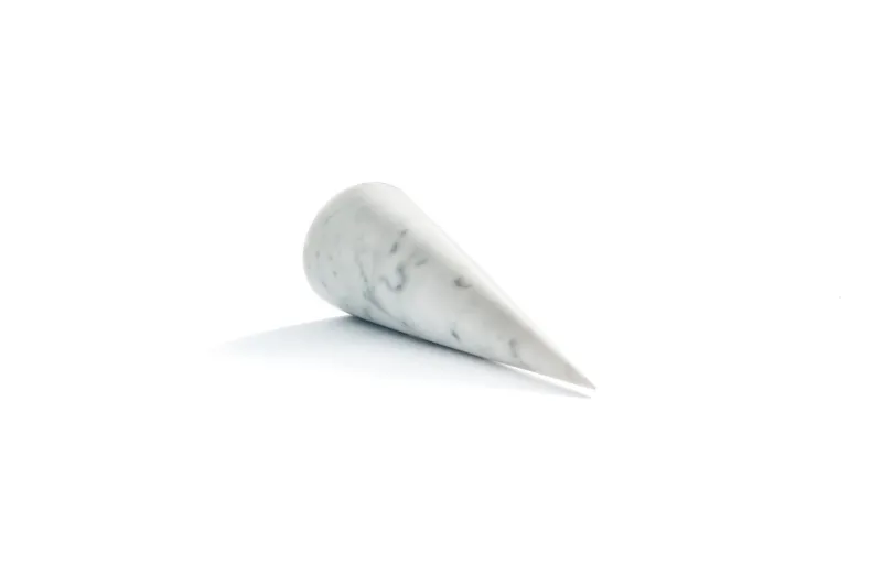 Pamono Single Large Bookend in White Carrara Marble with Triangular Shape> Bookends