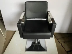 Best Pamono Skai Hairdresser Chair with Chromed Metal Armrests and Black Skai Leather, 2010s
