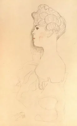 Outlet Pamono Sketched Portrait - 1910s - Original Collotype Print by Gustav Klimt 1919
