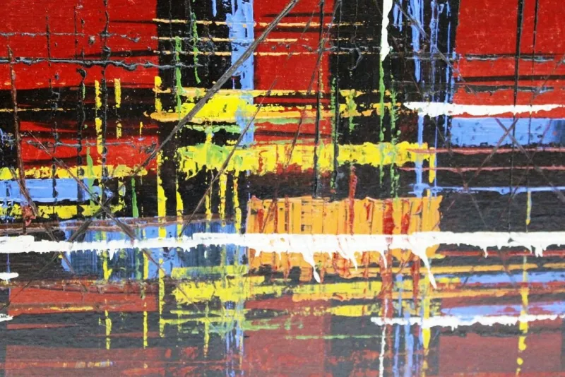 Pamono Skyline Acrylic Painting, 1970s> Mid-Century