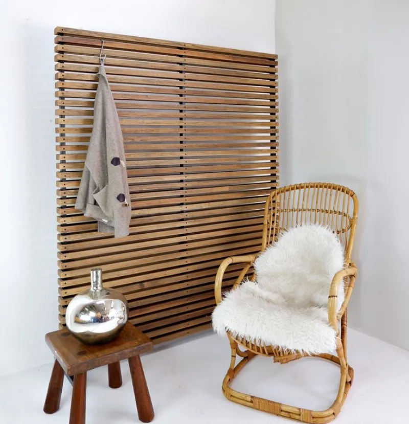 Pamono Slatted Wood Panel Room Divider or Slatted Coat Rack> Racks, Hooks & Valets