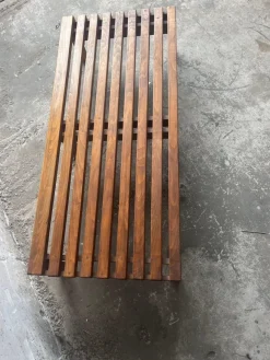 Pamono Slatted Wooden Bench or Coffee Table><noscript><img width=