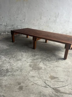 Pamono Slatted Wooden Bench or Coffee Table><noscript><img width=