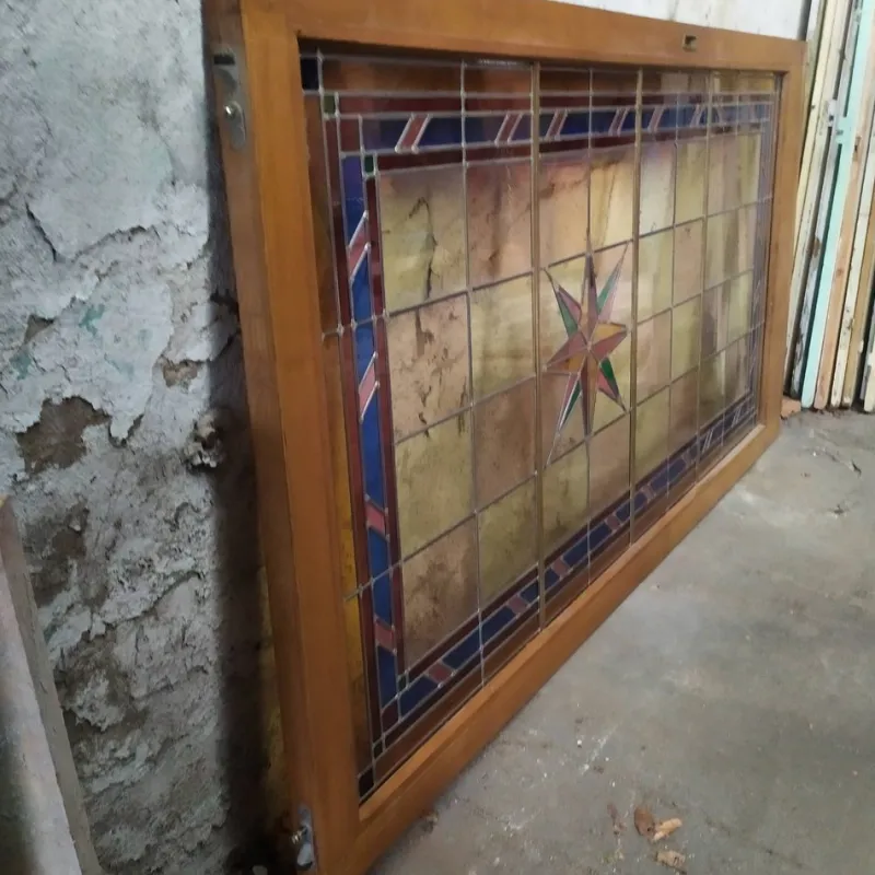 Online Pamono Sliding Door in Stained Glass, 1960s