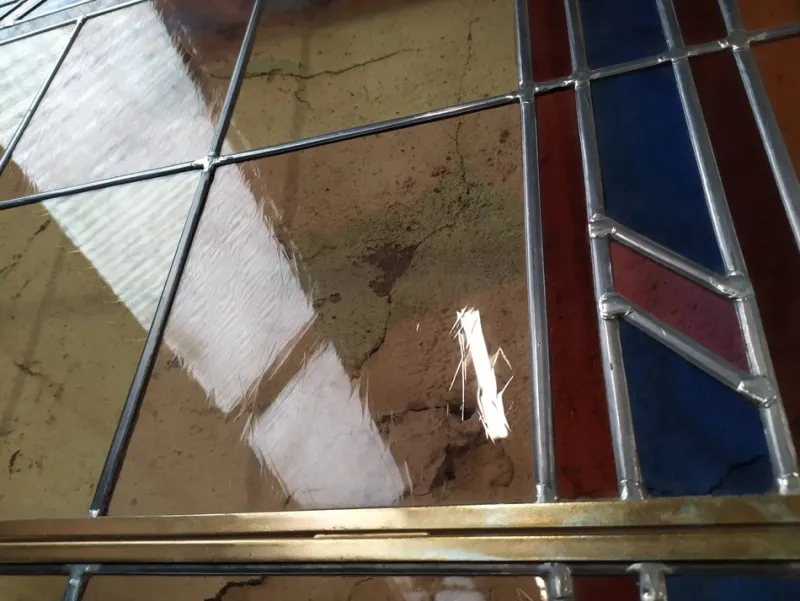 Online Pamono Sliding Door in Stained Glass, 1960s