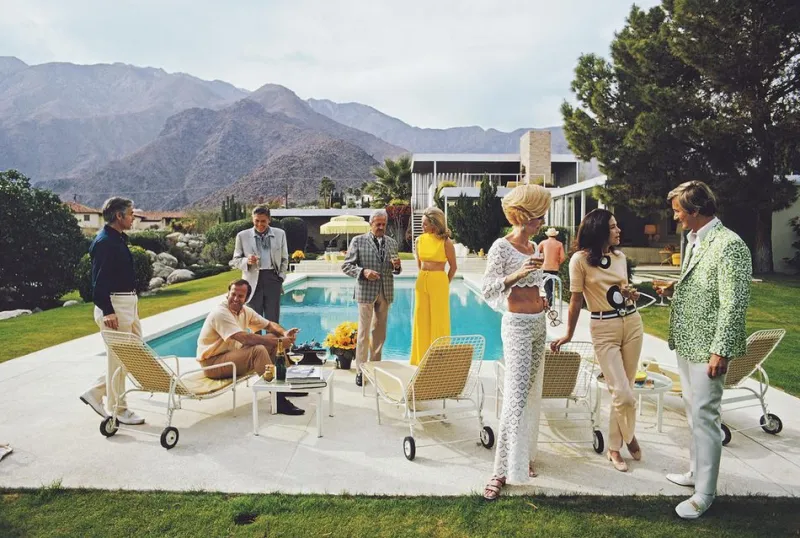 New Pamono Slim Aarons, Palm Springs Party, Estate Stamped Photographic Print, 1970 / 2020s