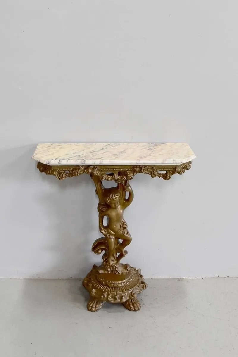 Pamono Small Antique Carved Console Table> Console Tables