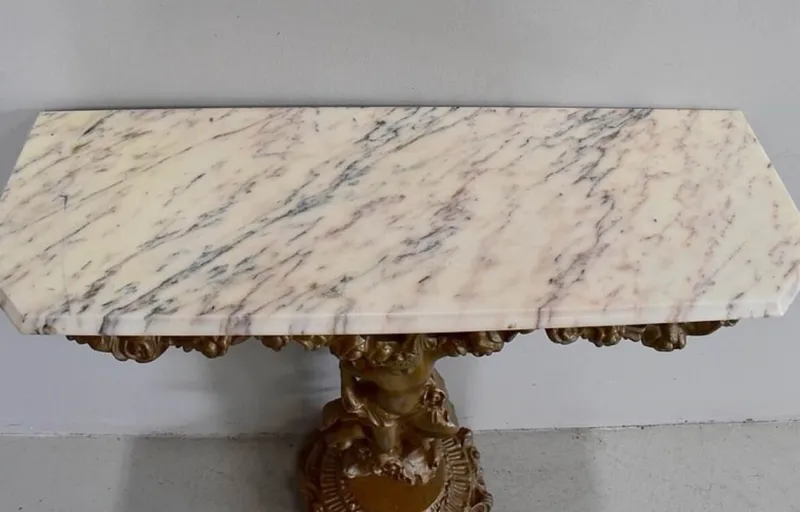 Pamono Small Antique Carved Console Table> Console Tables