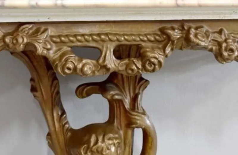 Pamono Small Antique Carved Console Table> Console Tables