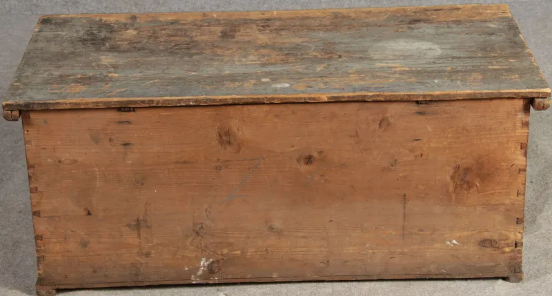 New Pamono Small Antique Chamfered Chest in Softwood, 1897