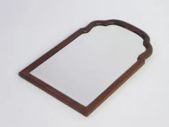Clearance Pamono Small Antique Dutch Scalloped Wood Wall Mirror with Beveled Glass, 1890s