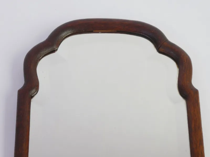 Clearance Pamono Small Antique Dutch Scalloped Wood Wall Mirror with Beveled Glass, 1890s