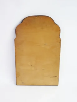 Clearance Pamono Small Antique Dutch Scalloped Wood Wall Mirror with Beveled Glass, 1890s