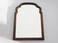 Clearance Pamono Small Antique Dutch Scalloped Wood Wall Mirror with Beveled Glass, 1890s