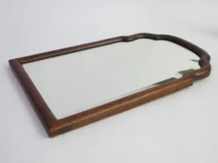 Clearance Pamono Small Antique Dutch Scalloped Wood Wall Mirror with Beveled Glass, 1890s