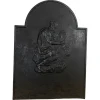 Pamono Small Antique Fireback in Black Cast Iron, France, 19th Century> Fireplaces And Mantels