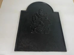 Pamono Small Antique Fireback in Black Cast Iron, France, 19th Century><noscript><img width=