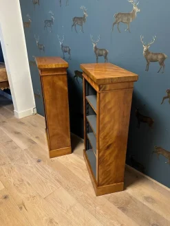 Best Pamono Small Antique Open Bookcases, 1890s, Set of 2