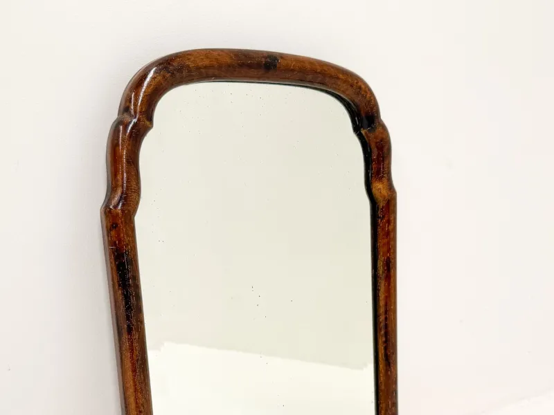 Pamono Small Antique Scalloped Mahogany Mirror> Mirrors