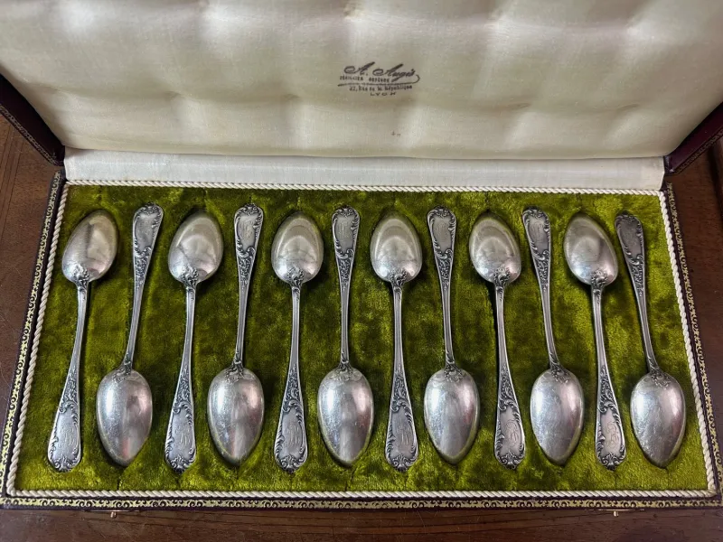 Clearance Pamono Small Antique Spoons, 1900, Set of 12
