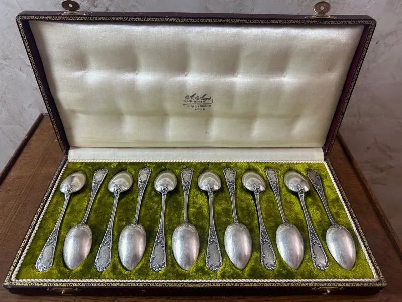 Clearance Pamono Small Antique Spoons, 1900, Set of 12