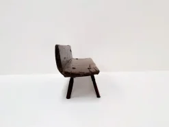 Pamono Small Antique Wooden Bench with Backrest, 1800s><noscript><img width=