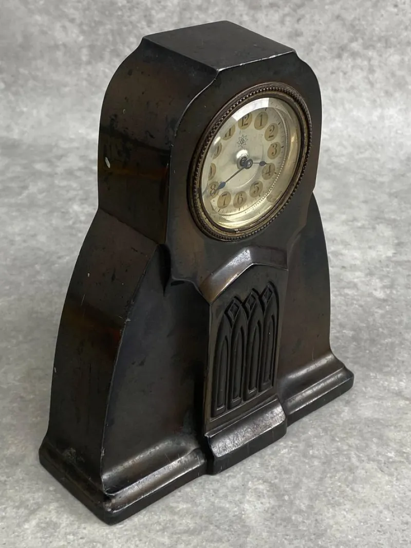Pamono Small Art Nouveau Mantel Clock by Junghans Darmstadt, 1890s> Clocks