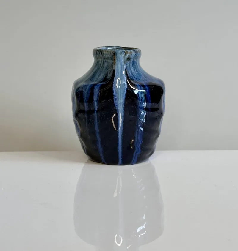 Pamono Small Art Nouveau Sculptural Studio Ceramic Vase, Germany, 1920s> Vases