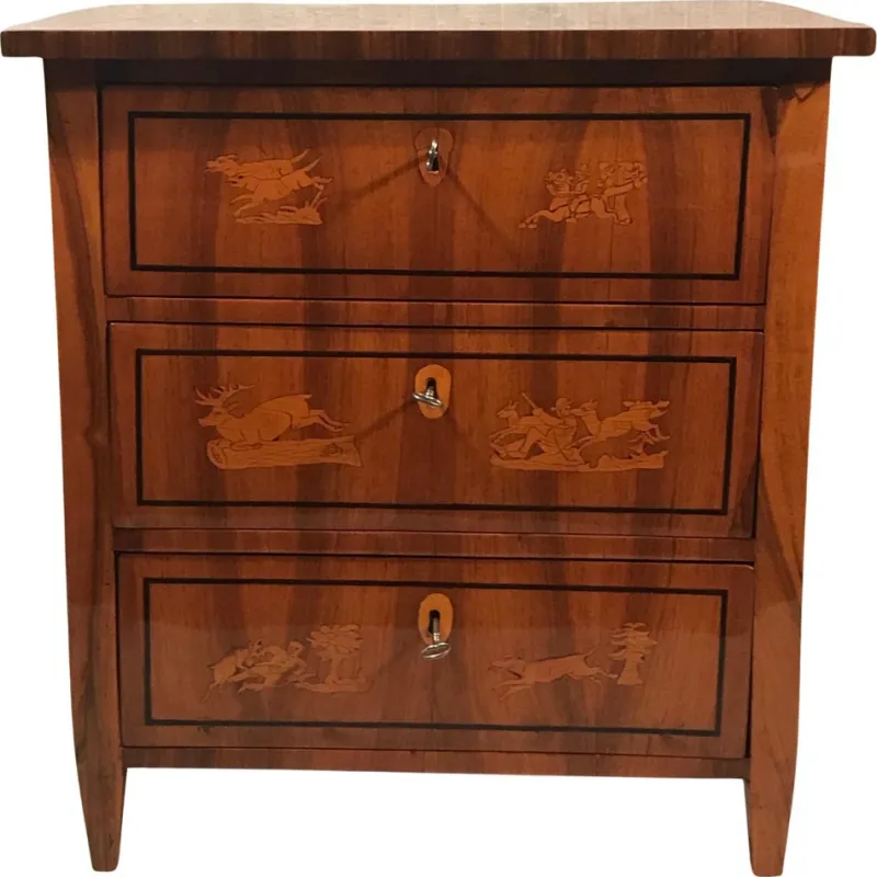 Pamono Small Biedermeier Chest of Drawers, Germany, 1810s-1820s> Dressers, Commodes & Chests