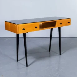 Pamono Small Birch and Glass Top Dressing Table, 1950s> Dressing Tables
