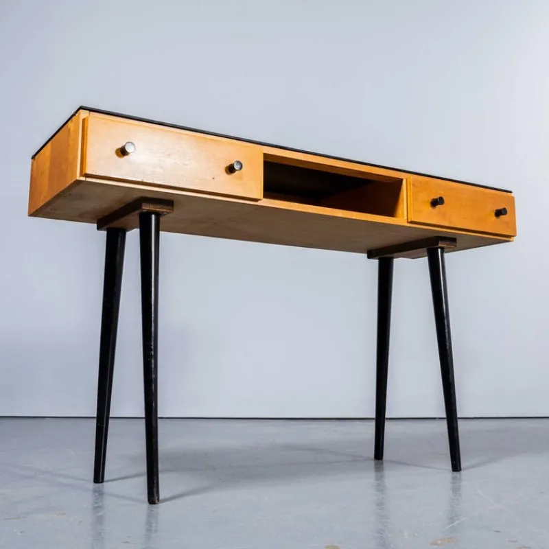 Pamono Small Birch and Glass Top Dressing Table, 1950s> Dressing Tables