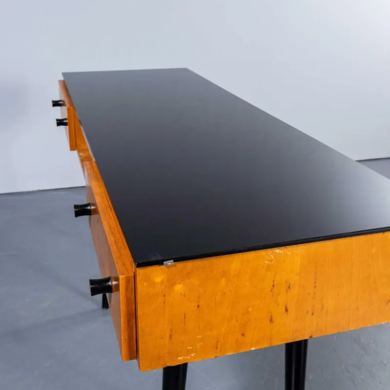 Pamono Small Birch and Glass Top Dressing Table, 1950s> Dressing Tables