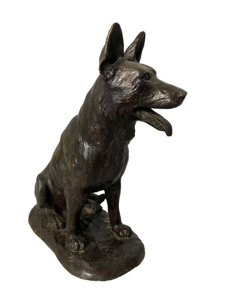 Pamono Small Bronze Dog, 20th Century> Art Deco