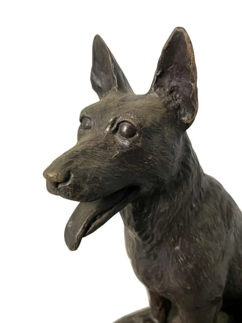 Pamono Small Bronze Dog, 20th Century> Art Deco