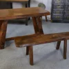 Online Pamono Small Brutalist Table Set with Bench, 1960s, Set of 2