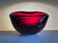 Sale Pamono Small Bullicante Murano Glass Art Bowl attributed to Carlo Scarpa for Venini, Italy, 1950s
