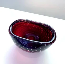 Sale Pamono Small Bullicante Murano Glass Art Bowl attributed to Carlo Scarpa for Venini, Italy, 1950s