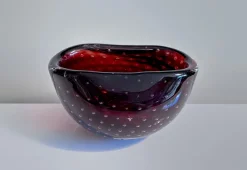 Sale Pamono Small Bullicante Murano Glass Art Bowl attributed to Carlo Scarpa for Venini, Italy, 1950s