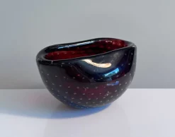 Sale Pamono Small Bullicante Murano Glass Art Bowl attributed to Carlo Scarpa for Venini, Italy, 1950s