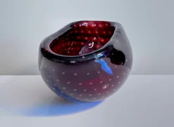 Sale Pamono Small Bullicante Murano Glass Art Bowl attributed to Carlo Scarpa for Venini, Italy, 1950s
