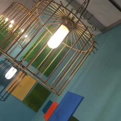 Outlet Pamono Small Cage Chain Outdoor Pendant by Niccolo De Ruvo for Brass Brothers