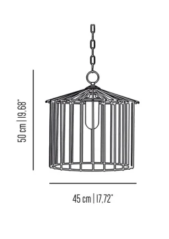 Outlet Pamono Small Cage Chain Outdoor Pendant by Niccolo De Ruvo for Brass Brothers