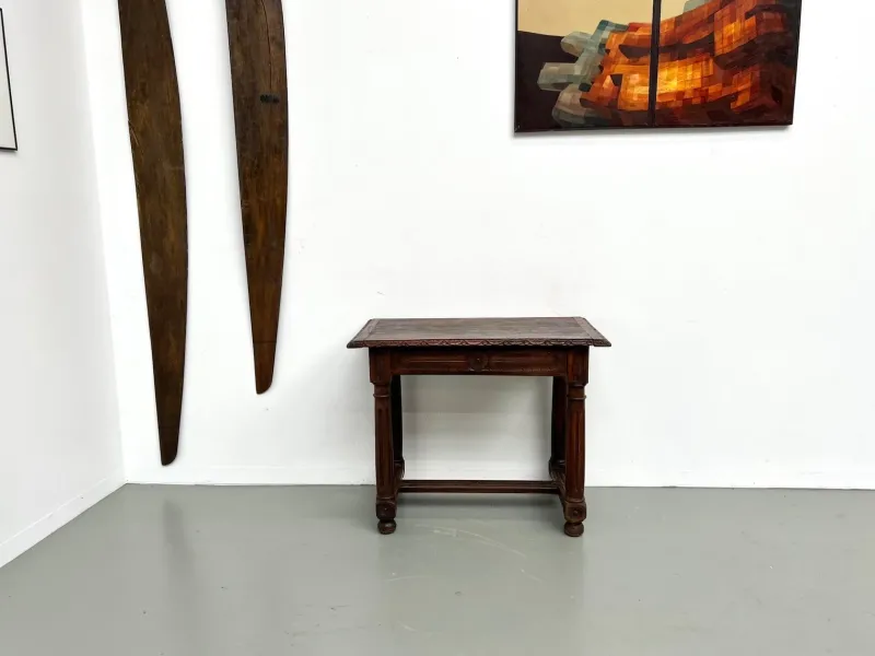 Pamono Small Carved Oak Writing Table, 19th Century> Desks