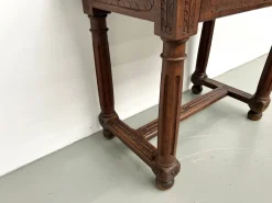 Pamono Small Carved Oak Writing Table, 19th Century><noscript><img width=