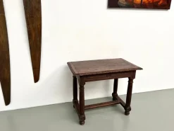 Pamono Small Carved Oak Writing Table, 19th Century><noscript><img width=