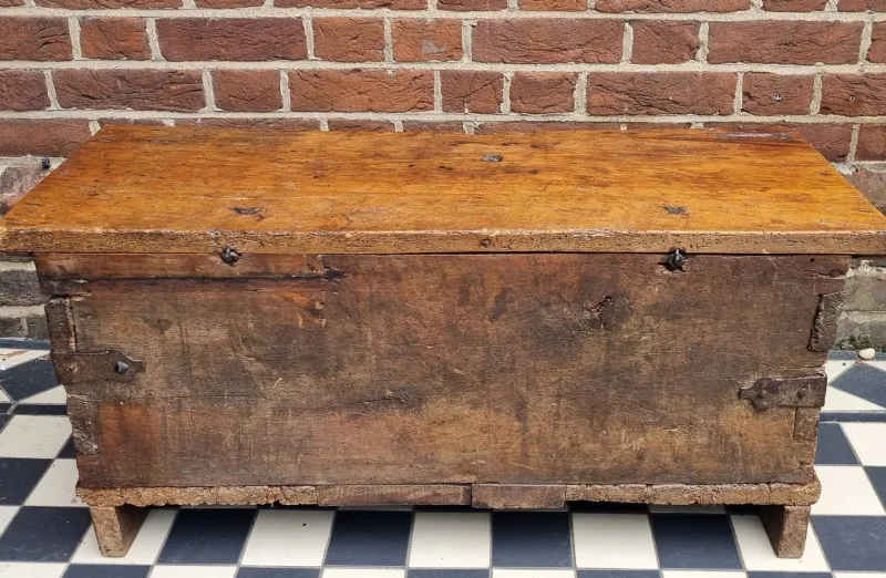 New Pamono Small Carved Walnut Coffer, Early 16th Century
